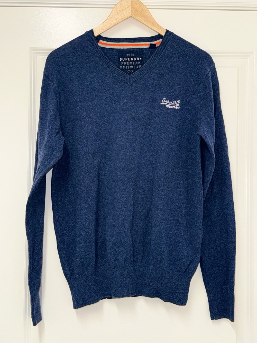 SUPERDRY Men’s Large V-Neck Cotton Cashemere Jumper Pullover Sweater